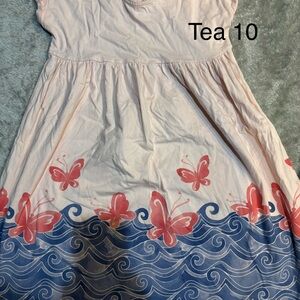 Tea Kids Pink and Blue Butterfly Dress 10
